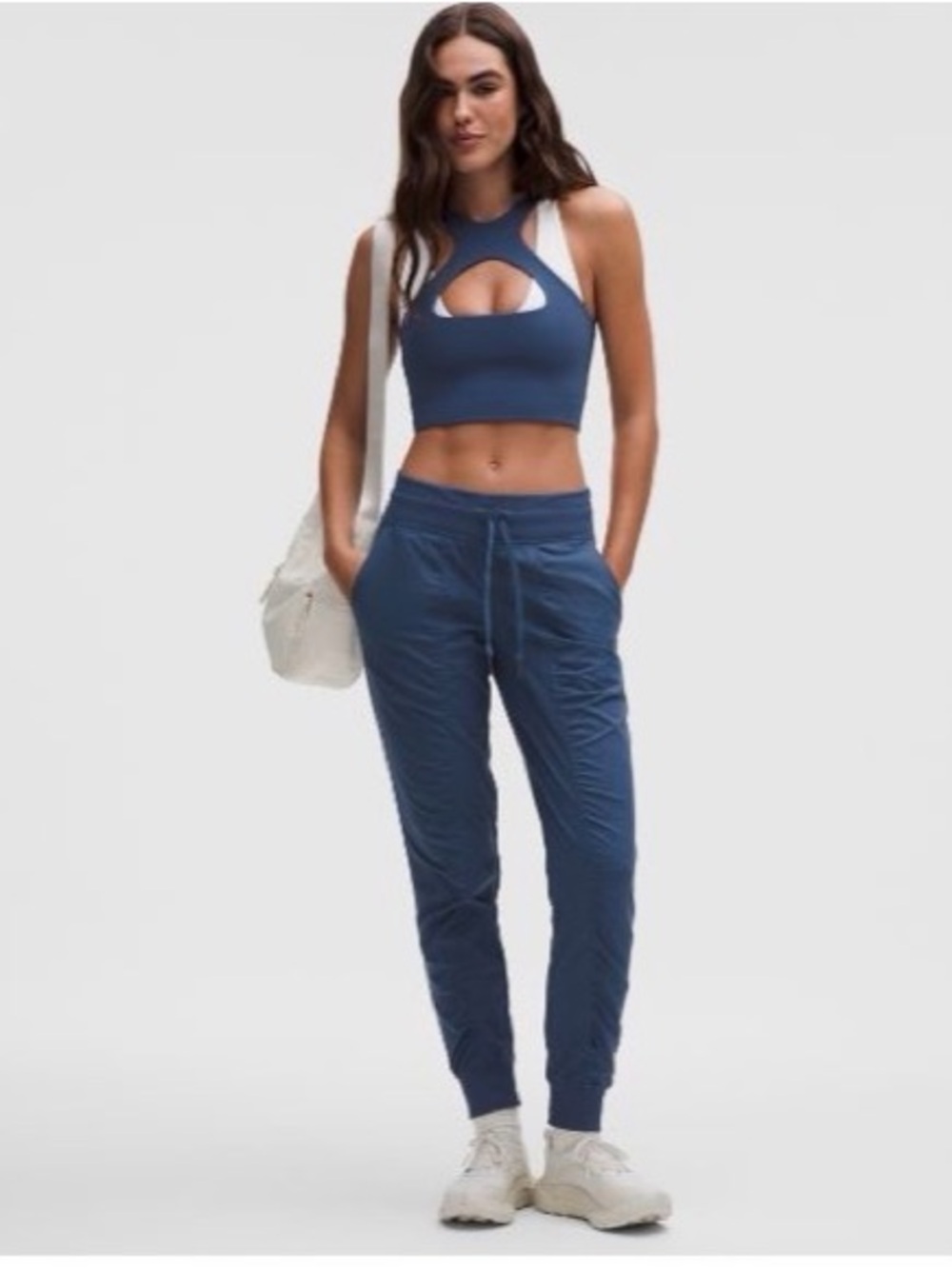 Lululemon Dance Studio Mid-Rise
Jogger Full Length, Size 10, Blue Twill, EUC